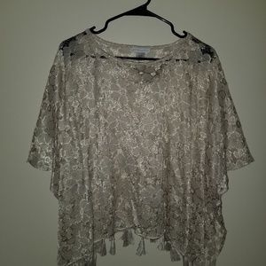 Lace poncho tassels